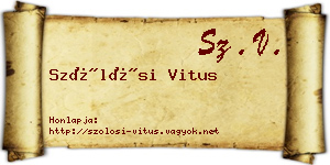 Szőlősi Vitus névjegykártya